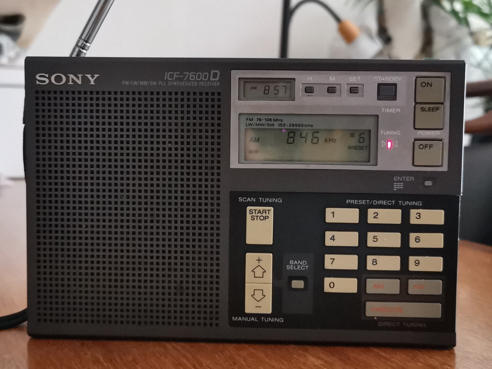 SONY ICF-7600D in goede staat, alle golflengten werken goed!, Ophalen of Verzenden, Zo goed als nieuw, Wereldontvanger