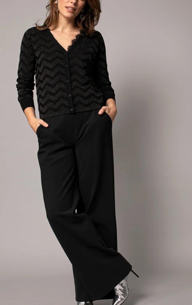 Studio Anneloes Elise ajour cardigan zwart S, Kleding | Dames, Truien en Vesten, Ophalen of Verzenden, Zo goed als nieuw, Maat 36 (S)