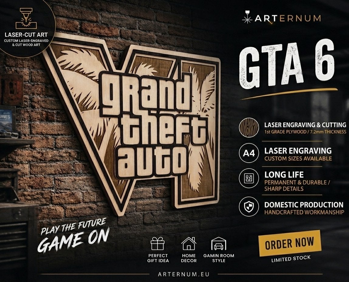 Grand Theft Auto V Houten Muurdecoratie - Lasergesneden, Ophalen of Verzenden, Nieuw