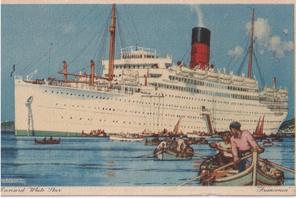 RMS Francowia - Cunard White Star, Verzenden, Gebruikt, Kaart, Foto of Prent