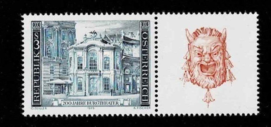 postzegel 1507 Oostenrijk Burgtheater 200 jaar, Ophalen of Verzenden, Postfris