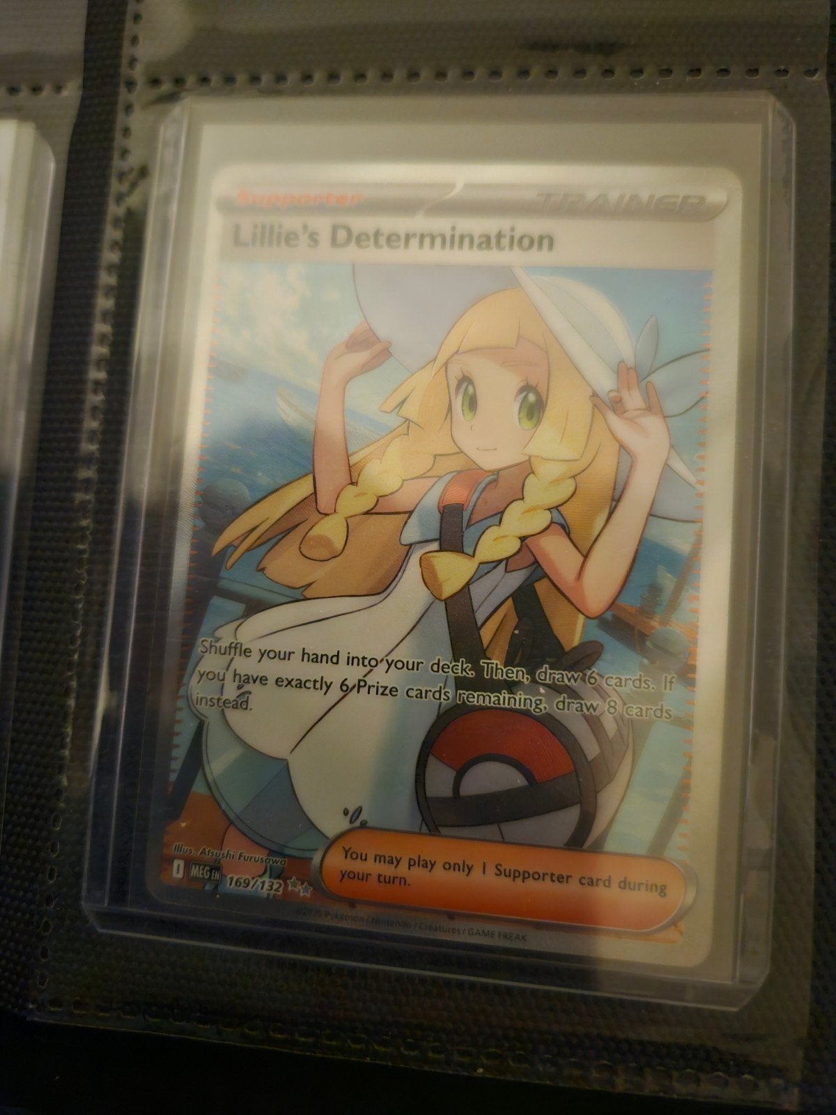 Pokemon Lillie's Determination 169/132 Mega Evolution, Ophalen of Verzenden, Zo goed als nieuw, Losse kaart, Foil