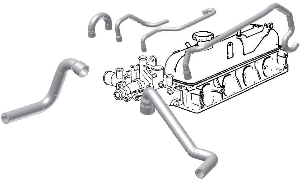 Volvo 340 B14 koelwaterslangen 1986-1991, Auto-onderdelen, Motor en Toebehoren, Ophalen of Verzenden, Nieuw, Volvo