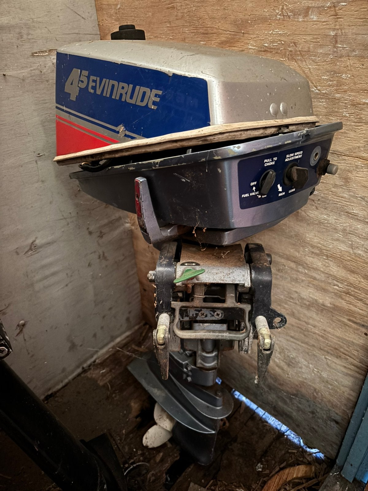 4,5 pk Evinrude/Johnson voor onderdelen, Ophalen, Gebruikt, Motor en Techniek, Zeilboot of Motorboot