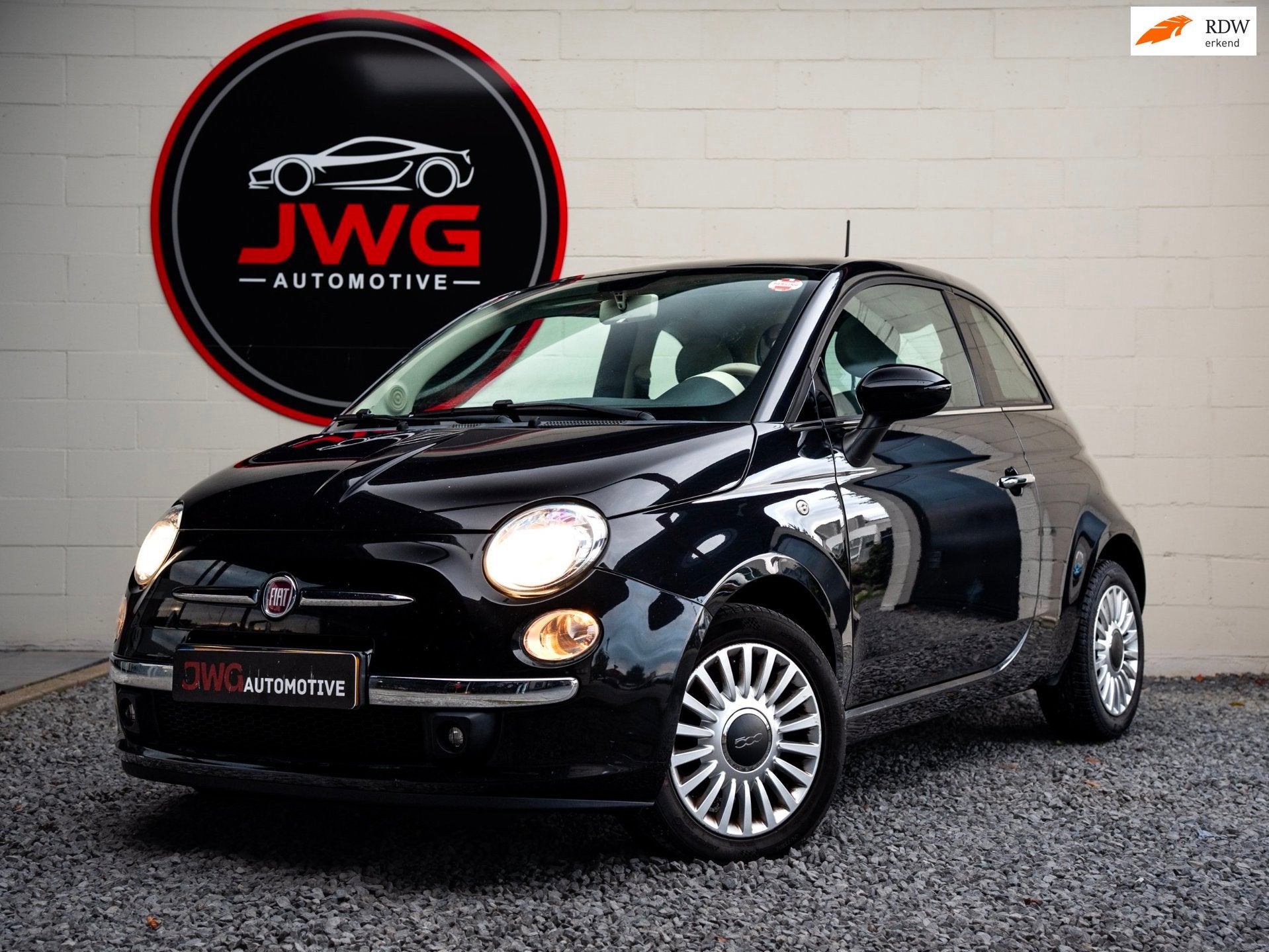 Fiat 500 1.2 Lounge, Auto's, Gebruikt, 4 cilinders, 400 kg, Zwart