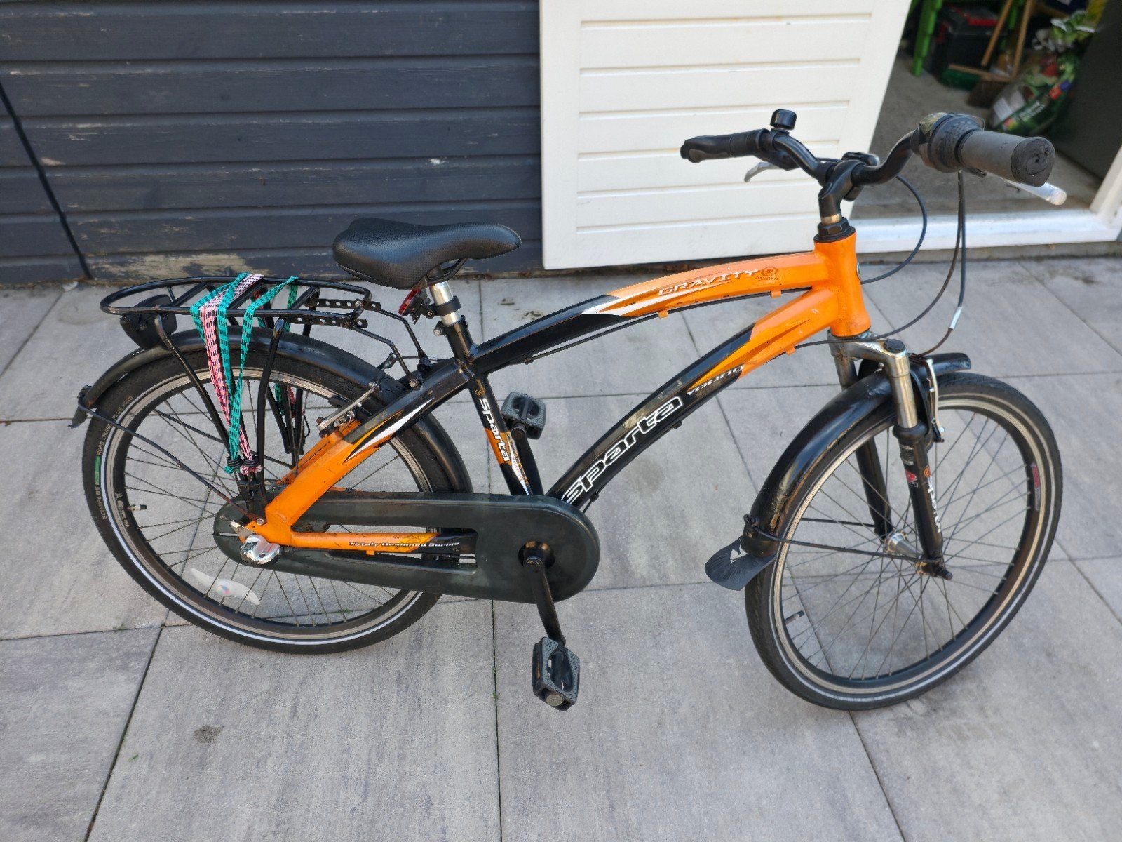 Sparta 24 inch kinderfiets - Oranje/Zwart, 20 inch of meer, Sparta, Gebruikt, Velgrem