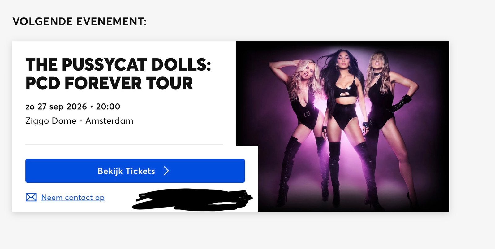2x tickets Pussycat dolls eerste rang rij 1, Twee personen