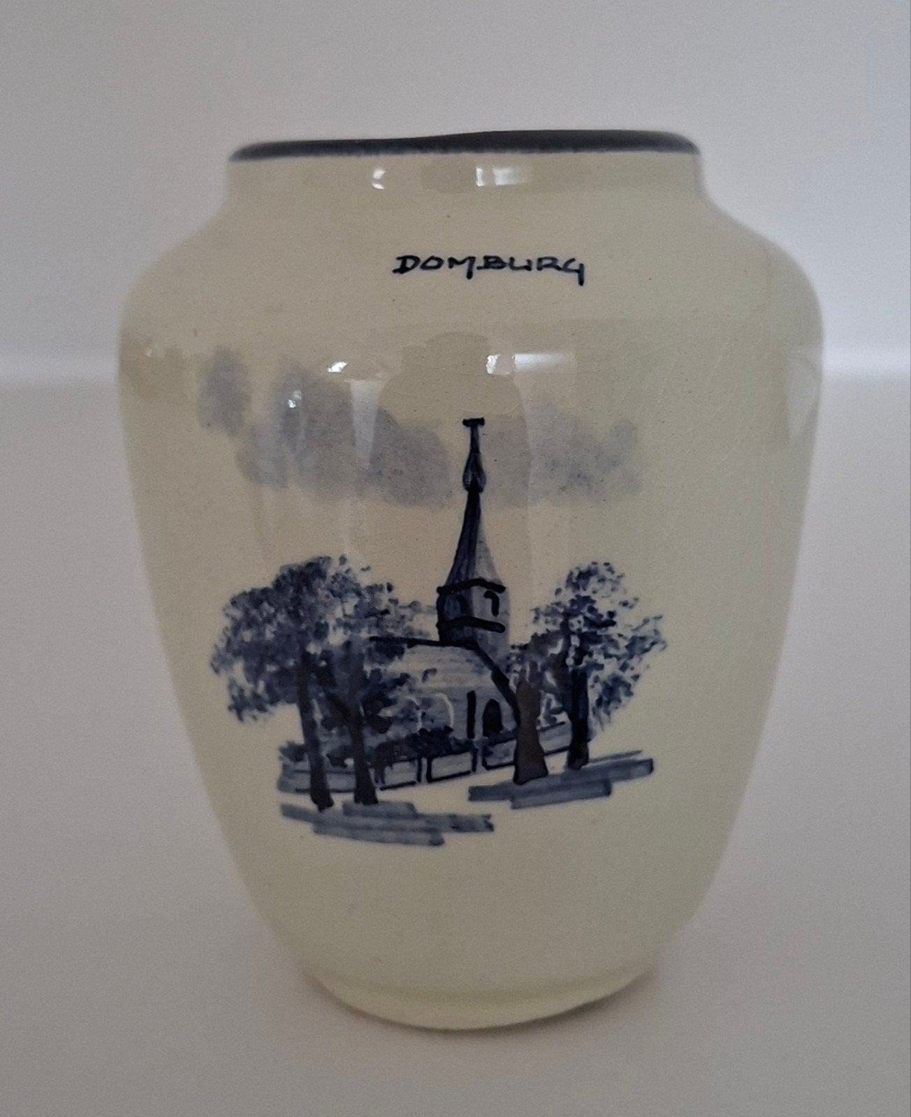Souvenir vaasje Domburg - Delfts blauw stijl, Ophalen of Verzenden