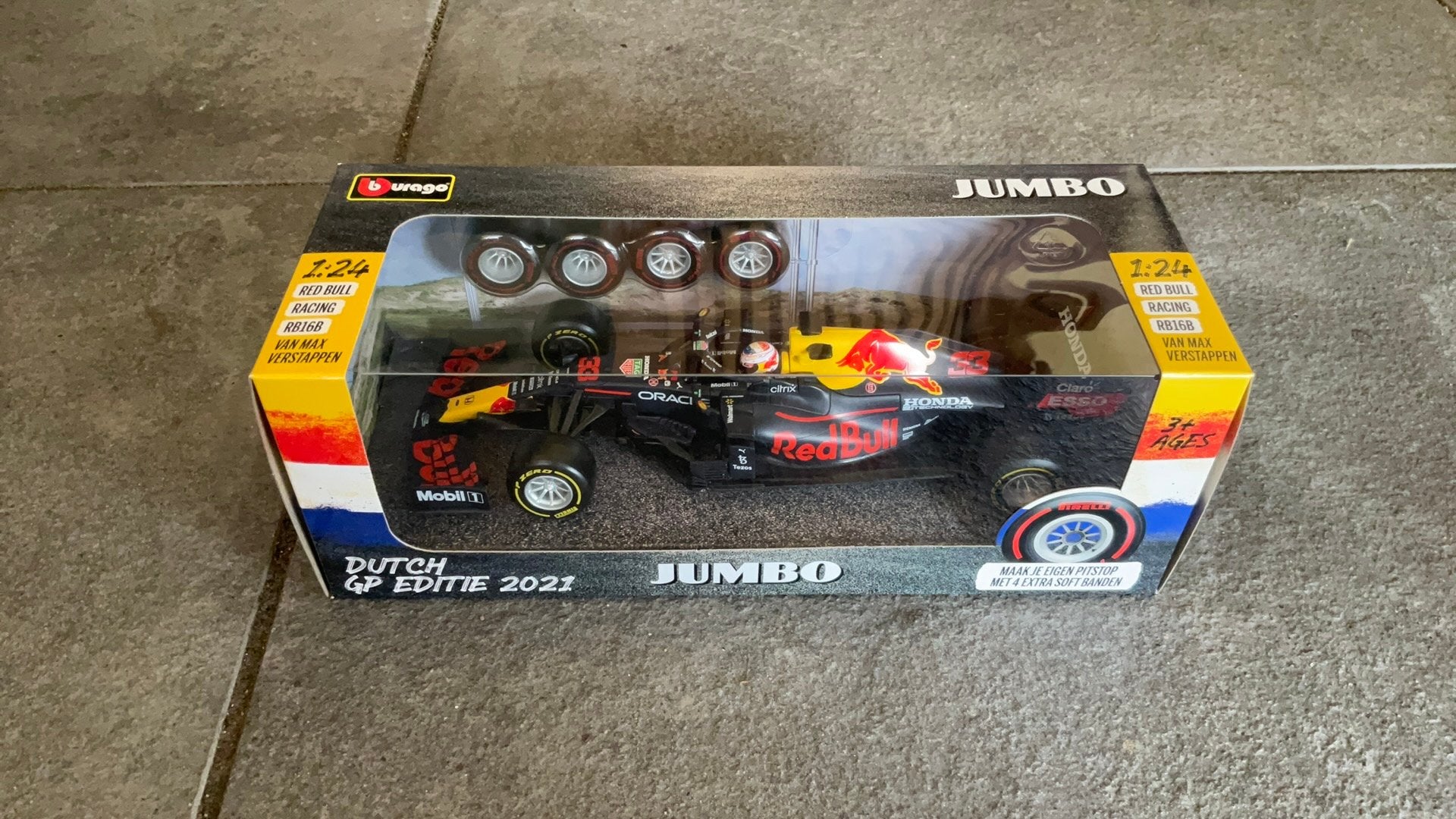 2 x max verstappen jumbo formule 1 auto’s, Ophalen of Verzenden, Nieuw, Bburago