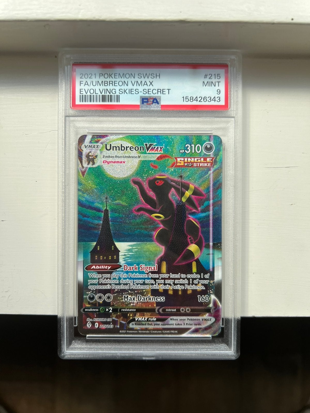 Umbreon Vmax psa 9, Hobby en Vrije tijd, Verzamelkaartspellen | Pokémon, Ophalen of Verzenden, Zo goed als nieuw