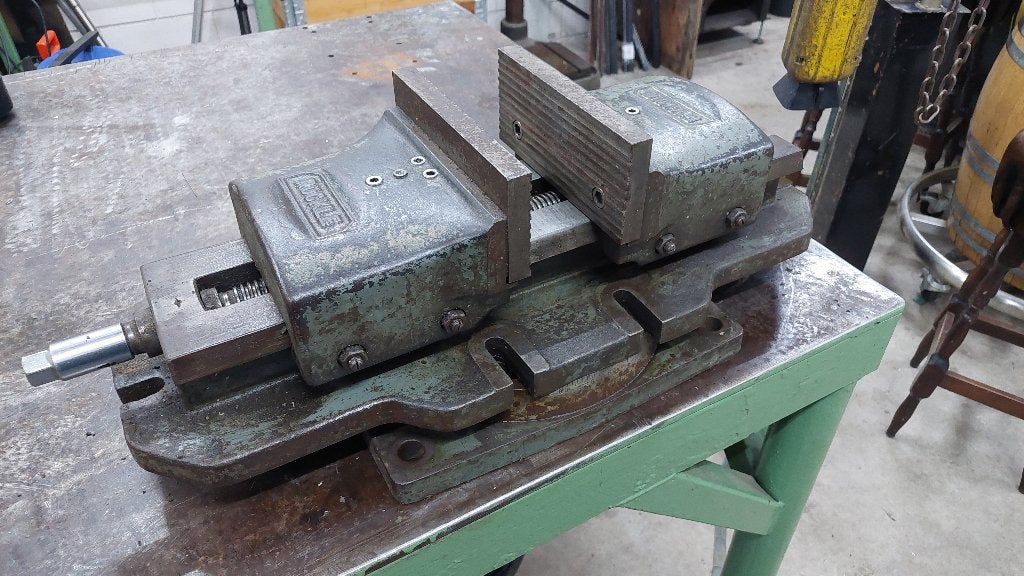 Zware Rückle Machineklem Freesklem 200/300 + draaiplateau, Ophalen, Gebruikt