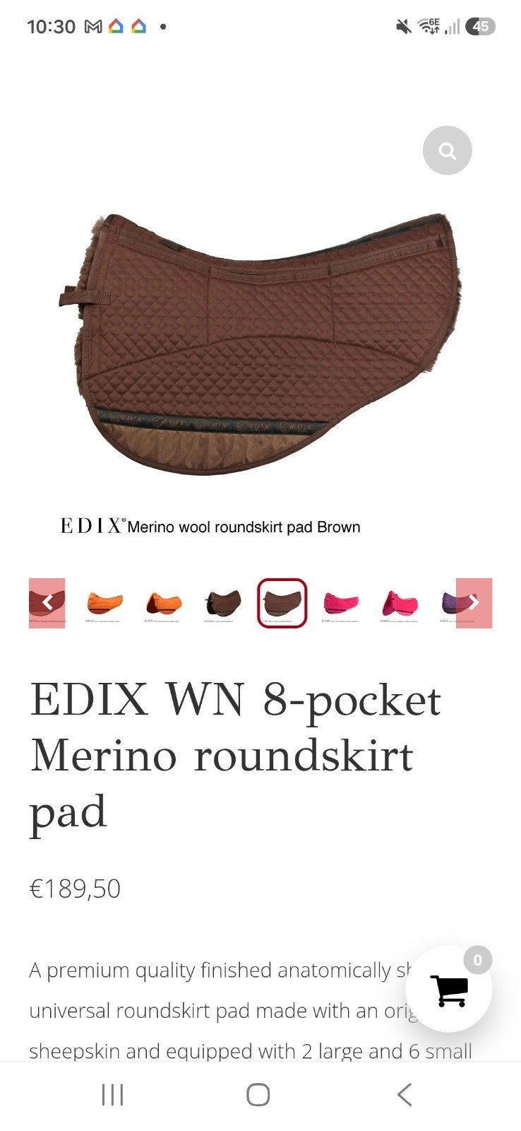 EDIX WN 8-pocket Merino roundskirt pad, Ophalen of Verzenden, Zo goed als nieuw