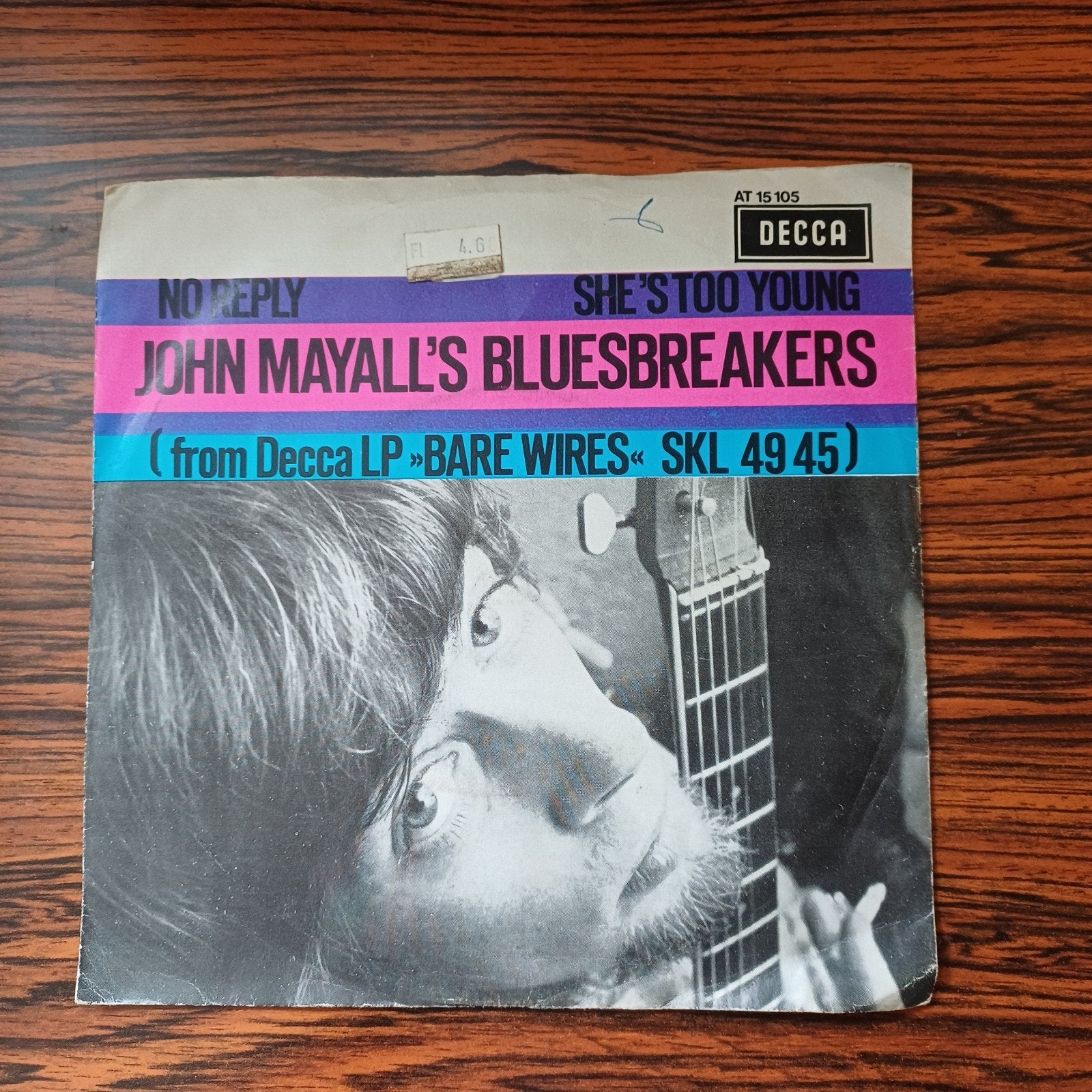 John Mayall's Bluesbreakers - No Reply / She's Too Young, Cd's en Dvd's, Vinyl Singles, Fotohoes, Ophalen of Verzenden, Gebruikt