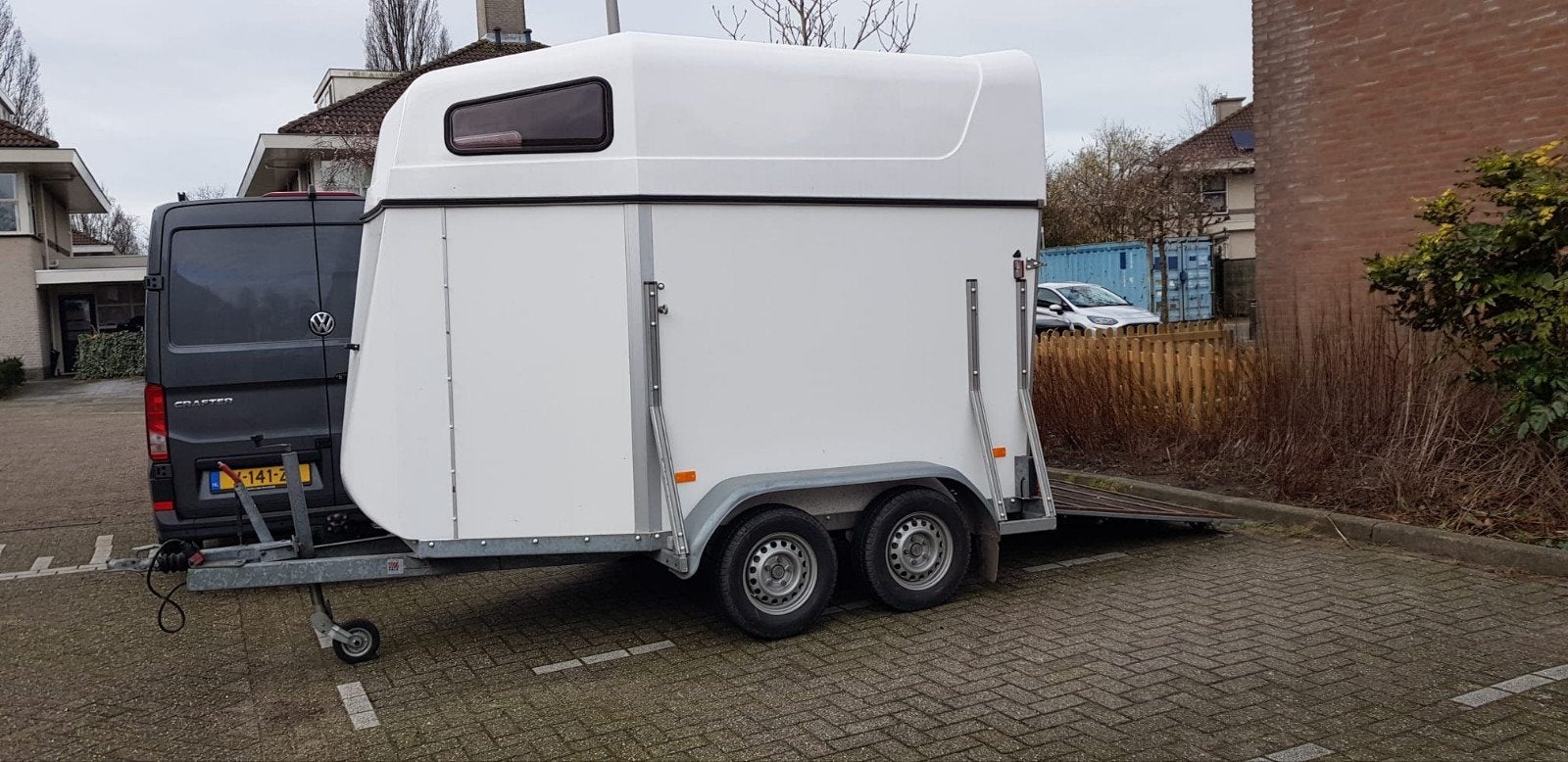 trailer 2 paard, Ophalen, Gebruikt, Hout