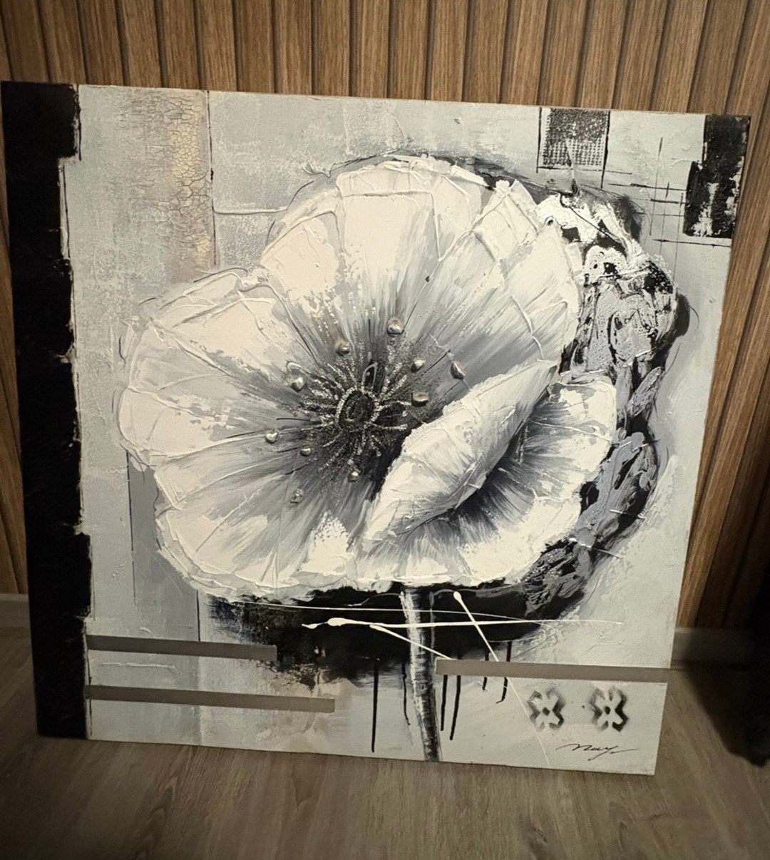 Mooi groot schilderij canvas 80 x 80, Ophalen