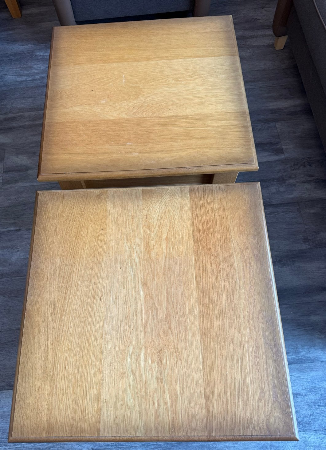Set van 3 eikenhouten salontafels, Huis en Inrichting, Ophalen, Gebruikt, 50 tot 100 cm, 5 – 50