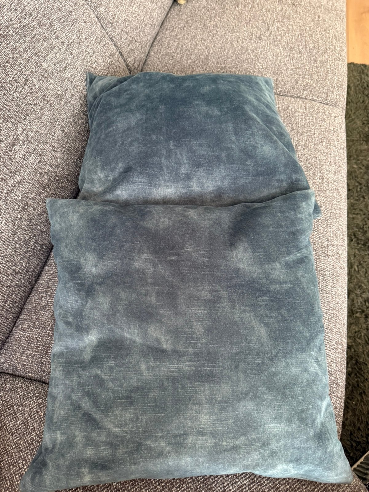 Petrol kleurige sierkussens 45x45, Huis en Inrichting, Blauw, Vierkant, Ophalen of Verzenden, Zo goed als nieuw