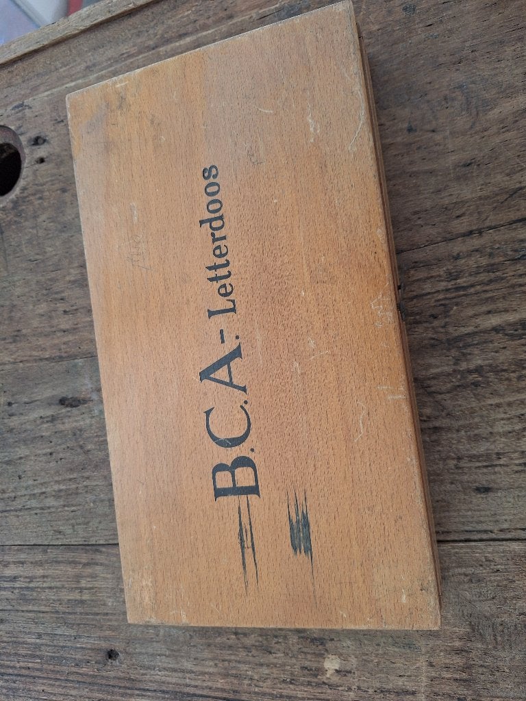 Vintage BCA Letterdoos - Educatief Houten Alfabet, Antiek en Kunst, Ophalen of Verzenden