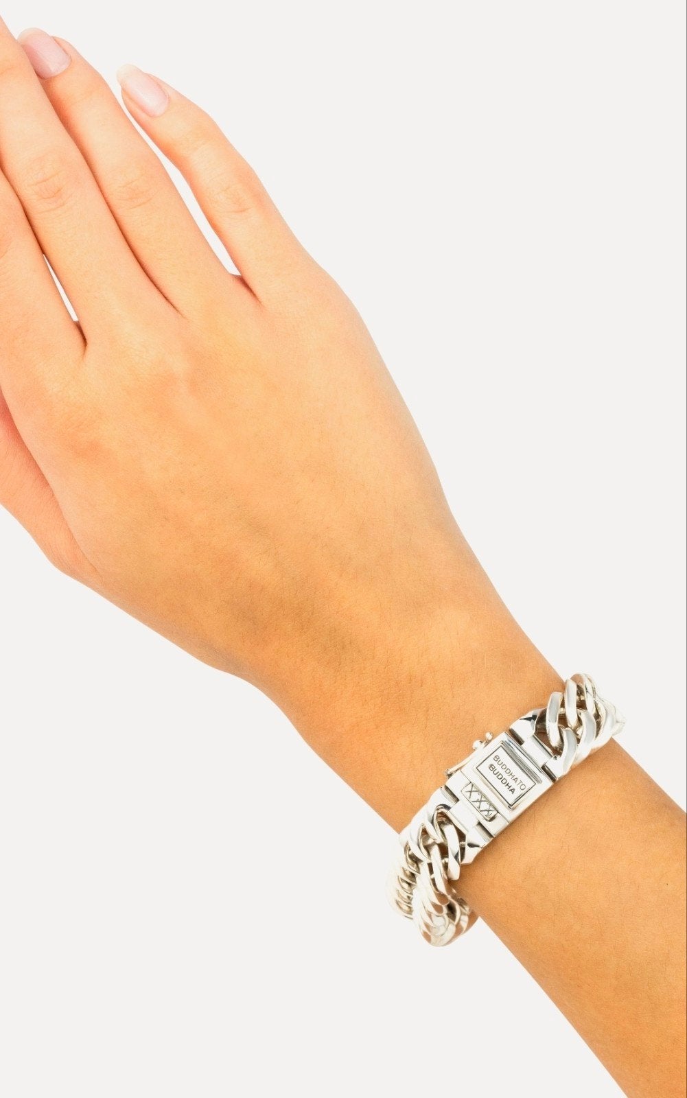 Budha to budha prachtige armband  chain, Ophalen, Zo goed als nieuw, Zilver, Zilver