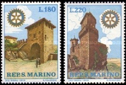 SAN MARINO 1970 ROTARY Int., Michel: 957-58, Postfris., Verzenden, Overige landen, Postfris