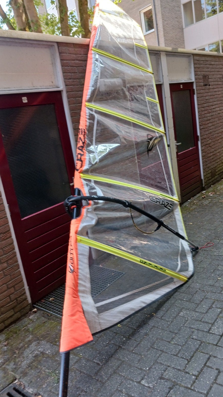 Mooi surfzeil, Ophalen, Gebruikt, Mast, 5 tot 6.5 m²