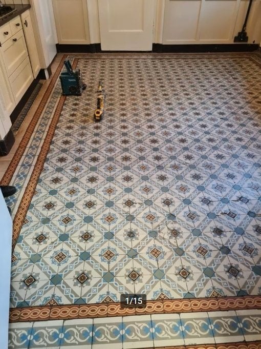 tegelvloer compleet 9 m2, Ophalen, Gebruikt, 5 tot 10 m², Vloertegels