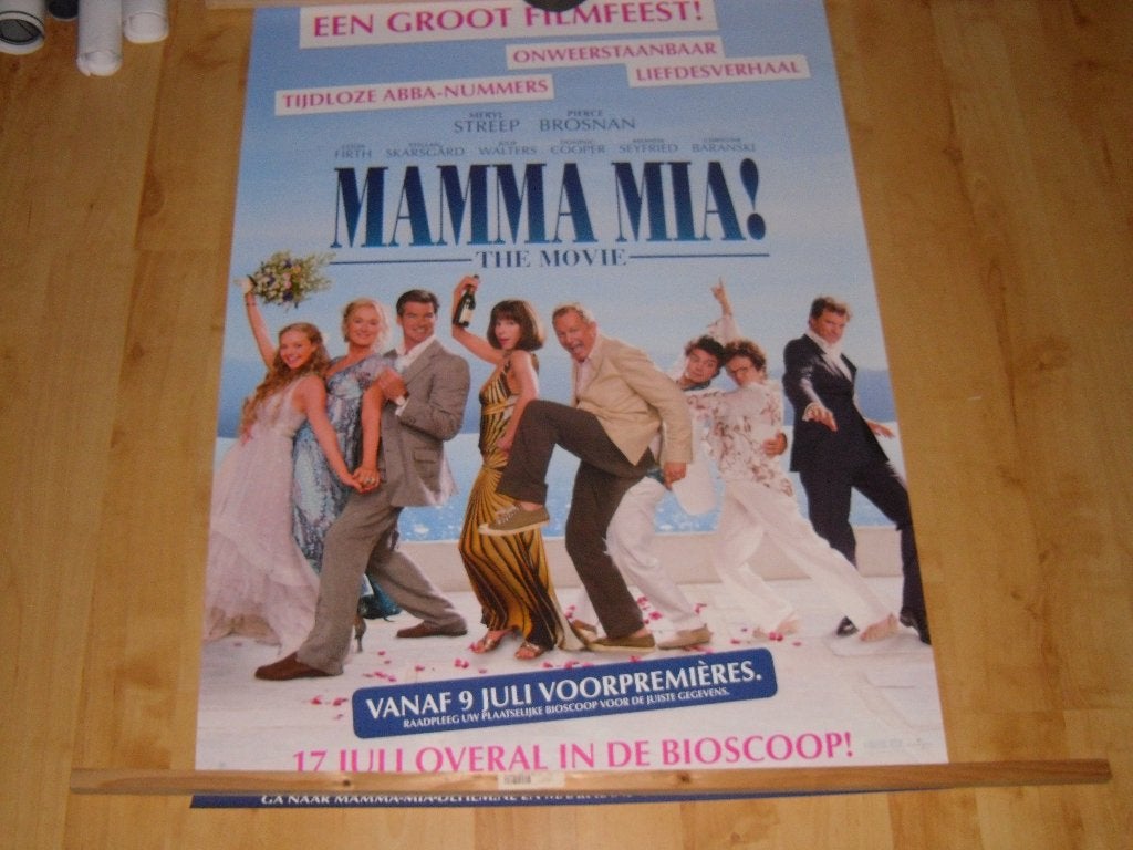 Mamma Mia the Movie Filmposter, Verzamelen, Ophalen, Zo goed als nieuw, A1 t/m A3, Film en Tv