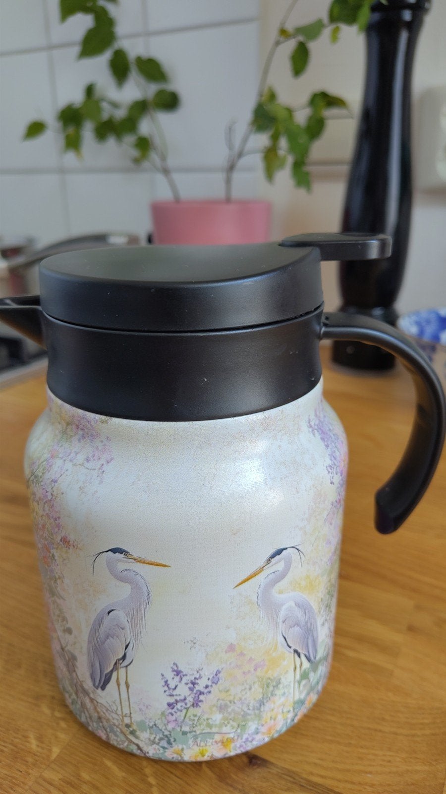 theepot theekan RVS thermoskan inclusief filter 900ml, Ophalen of Verzenden, Zo goed als nieuw, Metaal
