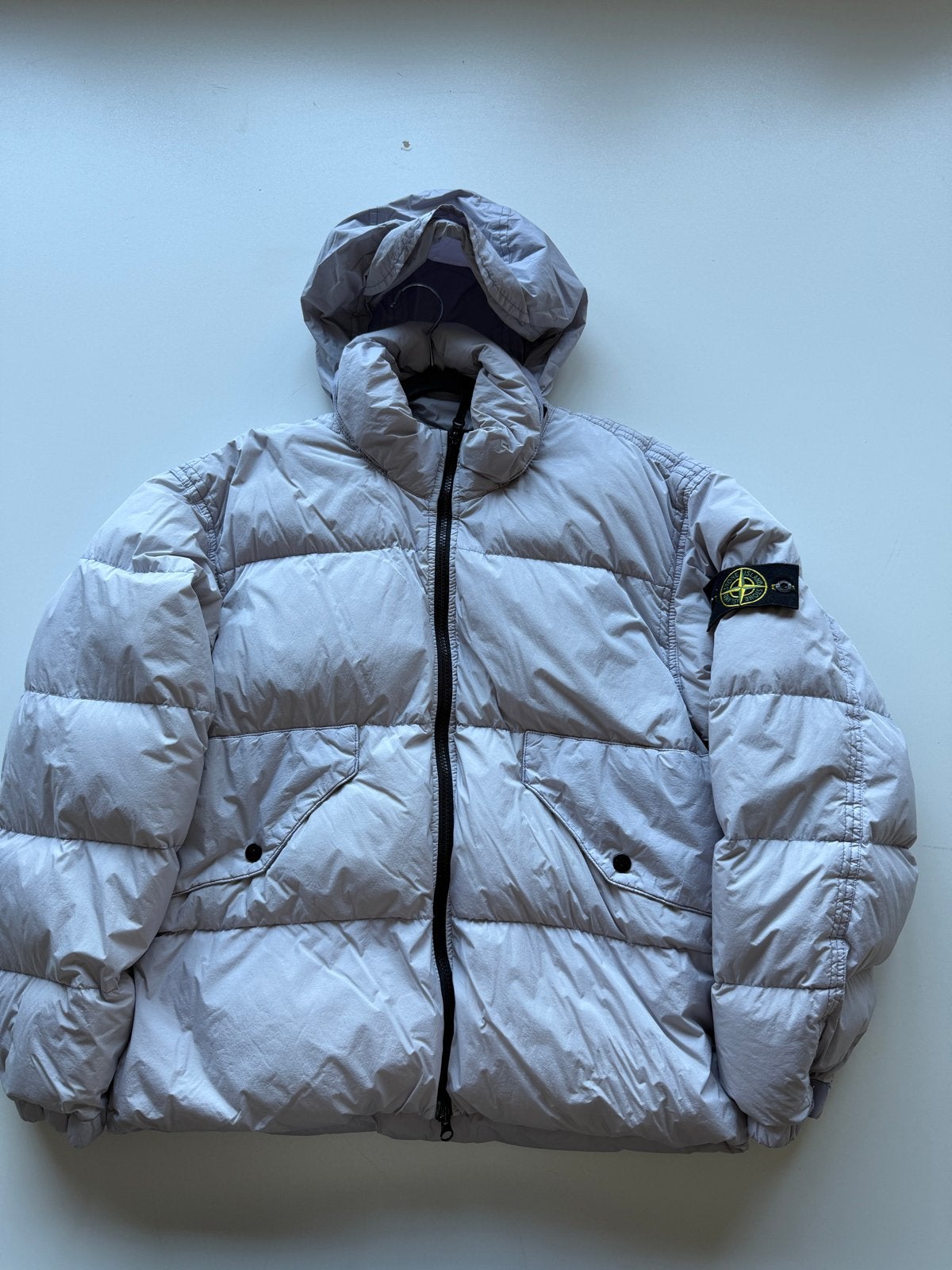 Stone Island Crinkle Reps NY Down Jacket Maat M, Ophalen of Verzenden, Zo goed als nieuw, Maat 48/50 (M), Grijs