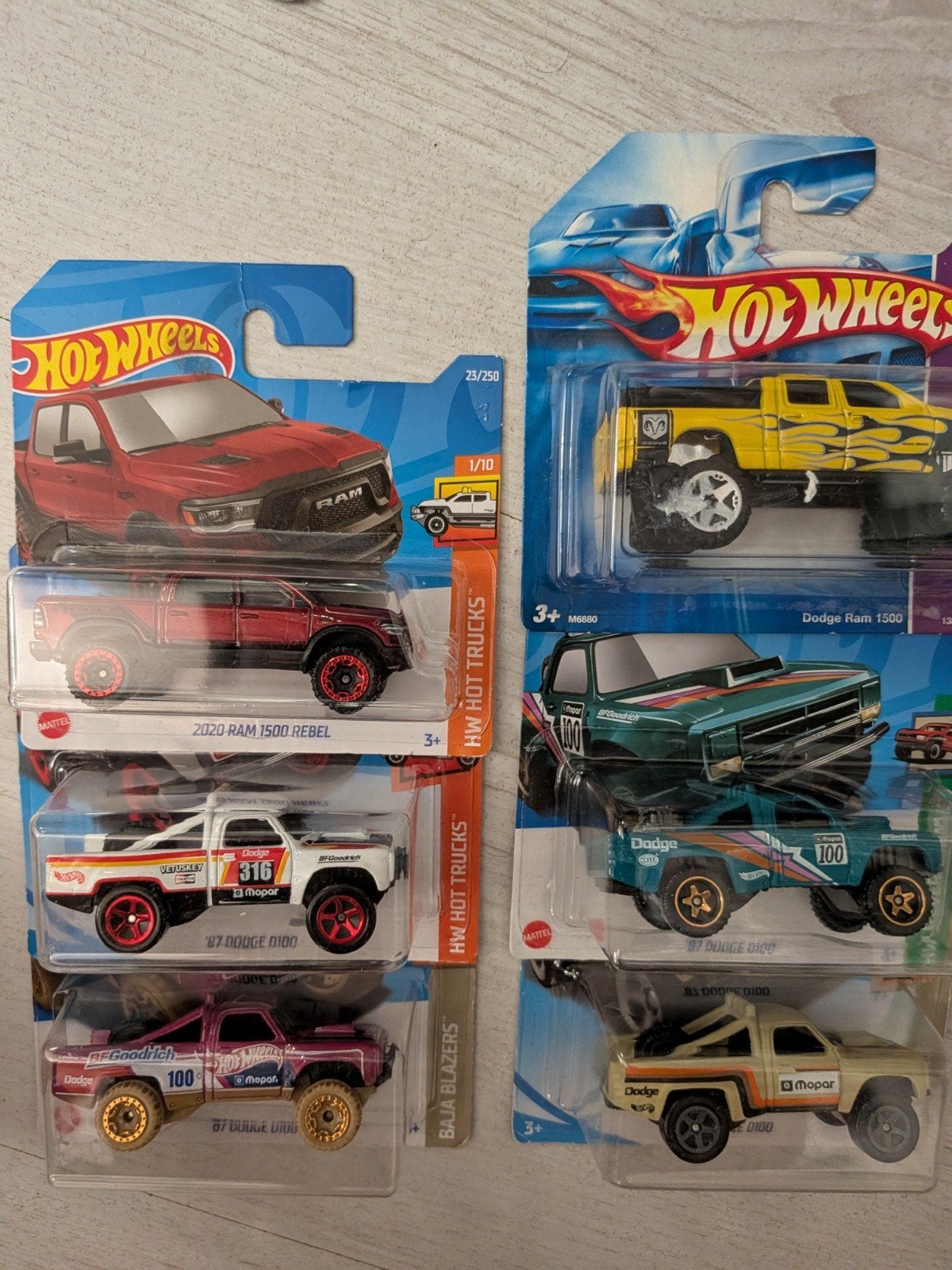 Hotwheels 6 Dodge pickups, Ophalen of Verzenden, Nieuw, Auto