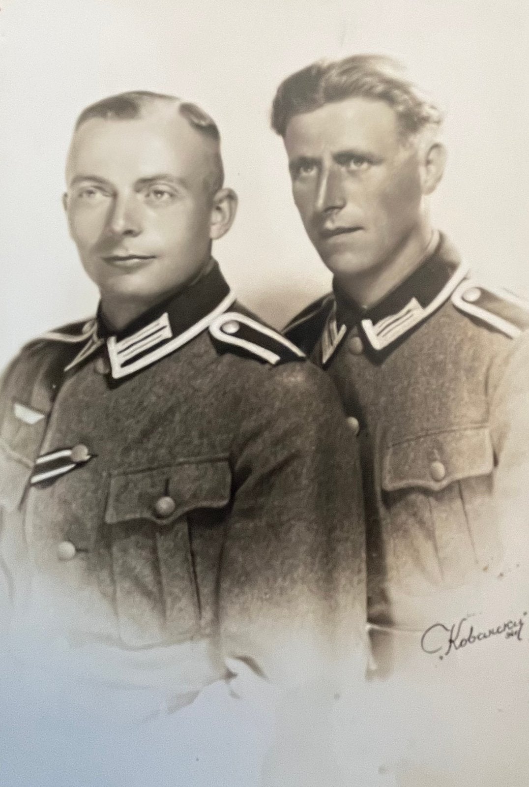 WO2 DUITS Portretfoto 2 Unteroffizieren, Verzenden, Landmacht, Duitsland, Foto of Poster