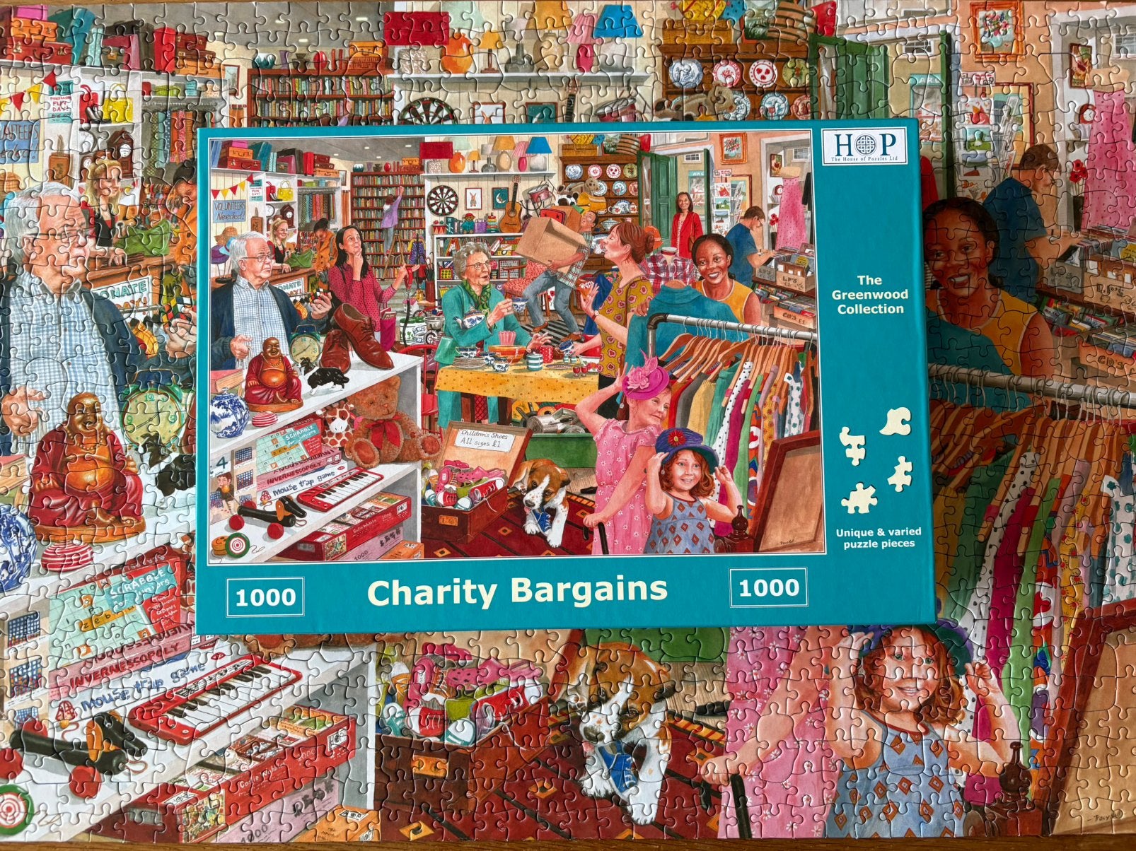 Hop puzzel, 1000 stukjes. Charity Bargains, Ophalen of Verzenden, 500 t/m 1500 stukjes, Zo goed als nieuw, Legpuzzel