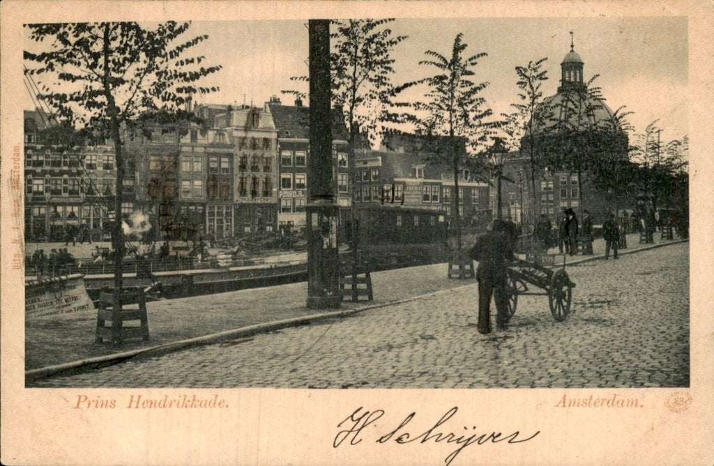 Amsterdam - Prins Hendrikkade - Straatzicht, Ophalen of Verzenden, Voor 1920, Gelopen, Noord-Holland