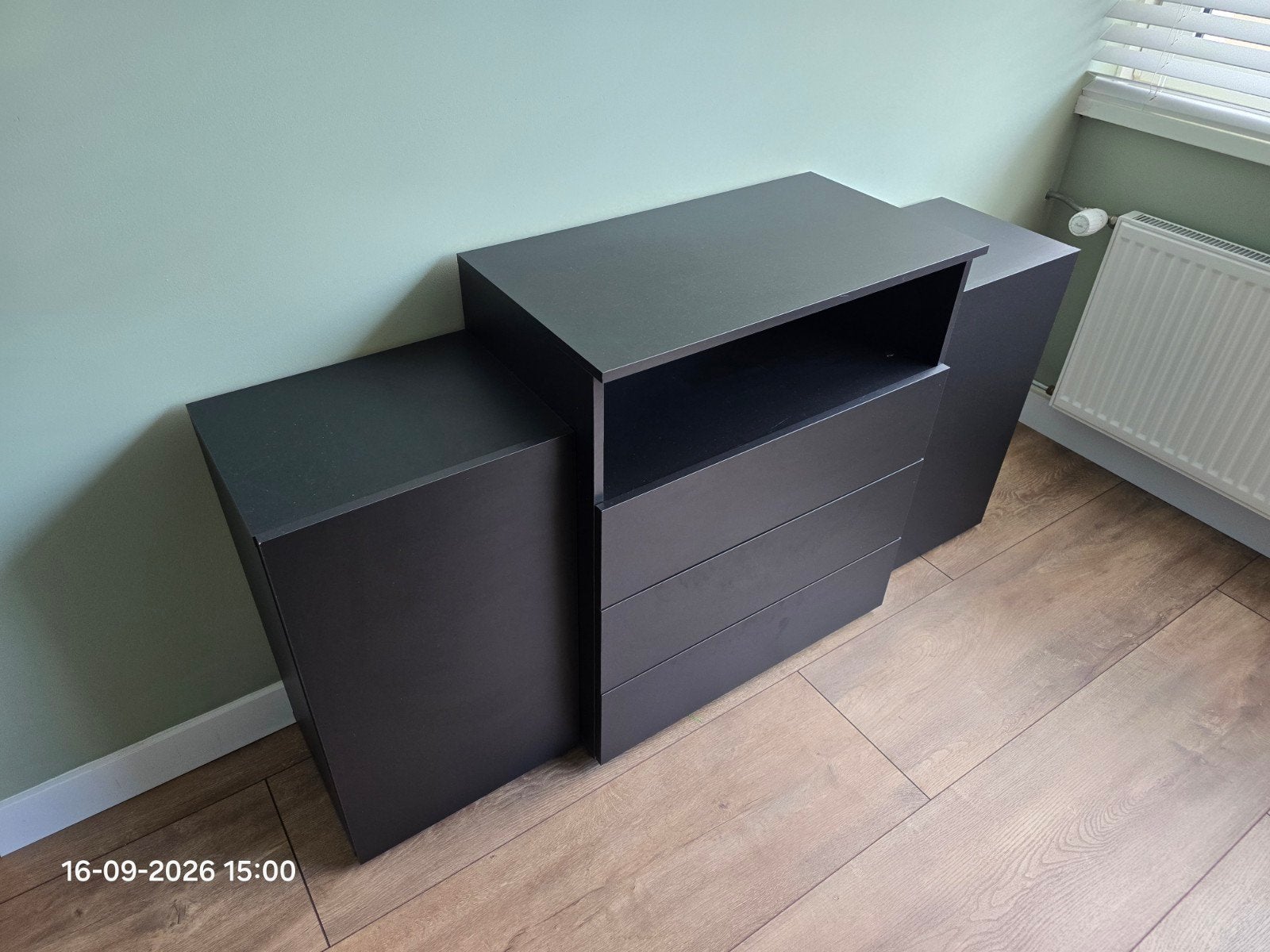 Moderne dressoir/tv-meubel met lades en deuren, Ophalen, Gebruikt, 150 tot 200 cm, Met lade(s)