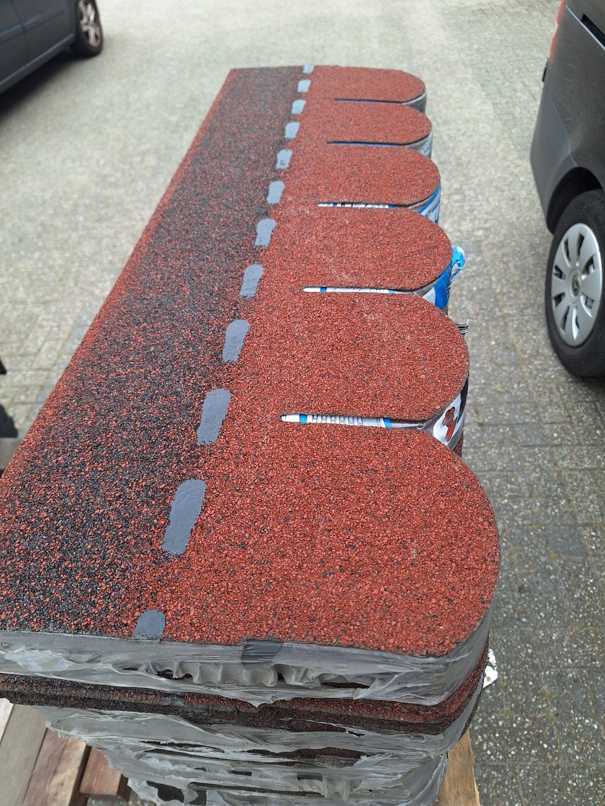 iko shingles half rond rood 3m2, Ophalen, Steen of Klei, Overige typen, Nieuw