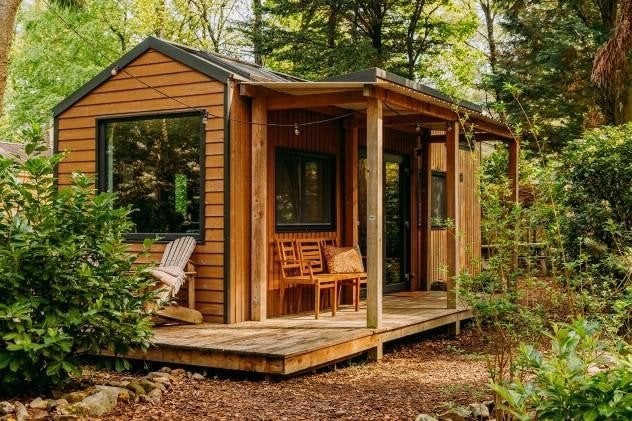 Tiny house bij Tilburg - Verhuurobject, vakantiehuisje, In bos, Afwasmachine, Noord-Brabant, 2 slaapkamers