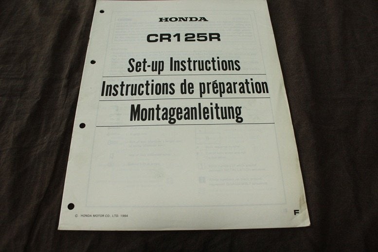 Honda CR125R 1984 motorcycle set up manual CR125 R, Ophalen of Verzenden, Honda