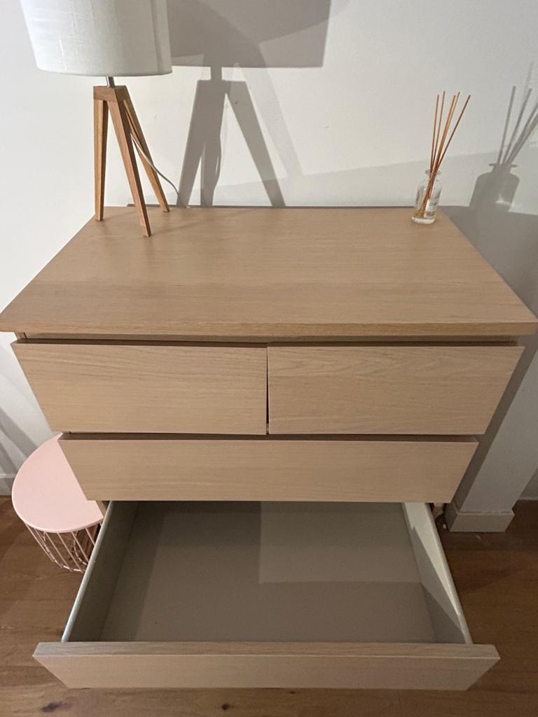 IKEA MALM ladekast + gratis cadeau, Huis en Inrichting, Ophalen, 5 laden of meer, 50 tot 100 cm, Zo goed als nieuw