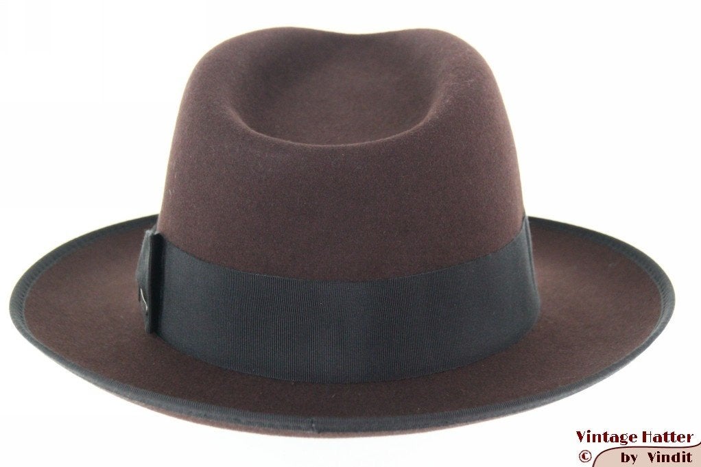 Gleufhoed Stetson Hand-Crafted kastanjebruin vilt 55,5 nieuw, Stetson, Hoed, Nieuw, Ophalen of Verzenden