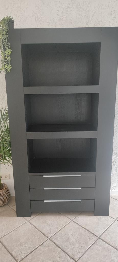 Robuuste eiken boekenkast met 3 lades merk Quint, Ophalen, 25 tot 50 cm, 50 tot 100 cm, 150 tot 200 cm
