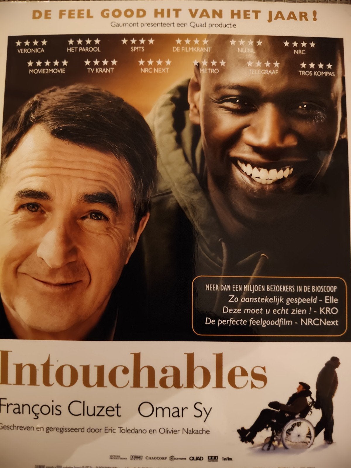 Intouchables Bluray NL ZGAN, Cd's en Dvd's, Ophalen of Verzenden, Zo goed als nieuw, Drama