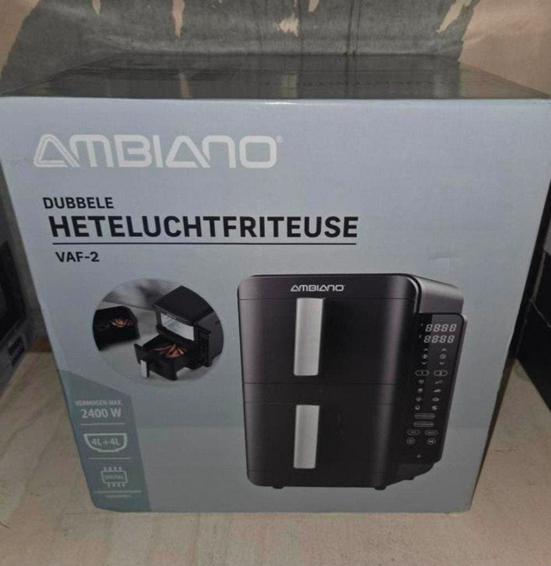 Ambiano Dubbele Heteluchtfriteuse VAF-2 - Nieuw in doos, Ophalen, Nieuw, Airfryer, 1500 gram of meer