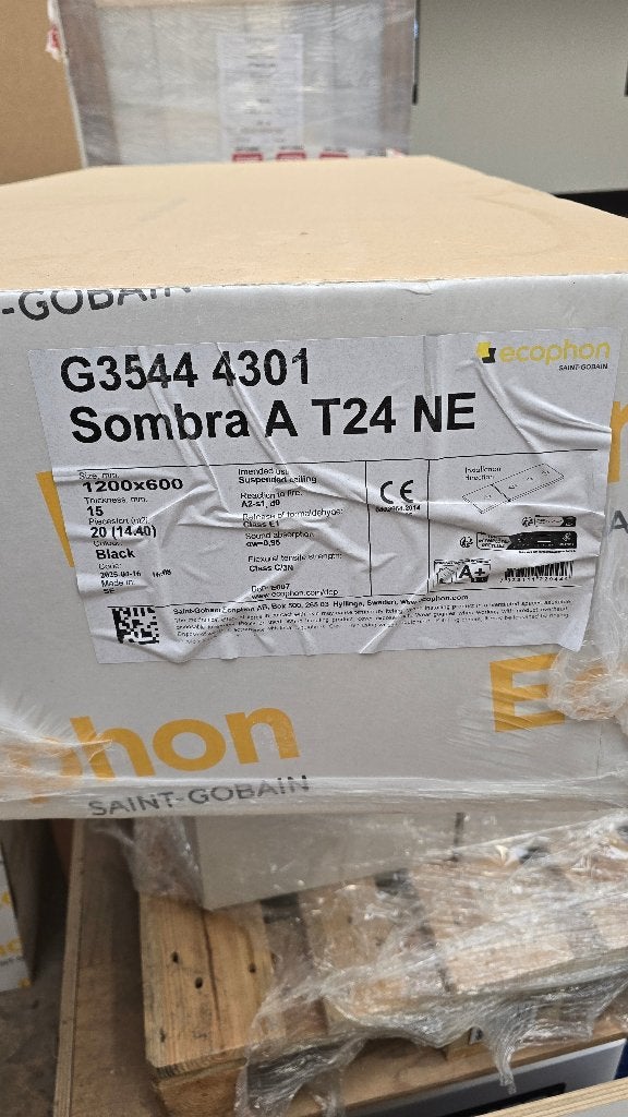 Ecophon Sombra A T24 NE akoestische plafondplaat, Doe-het-zelf en Verbouw, Overige materialen, 10 tot 15 m², Nieuw, Ophalen