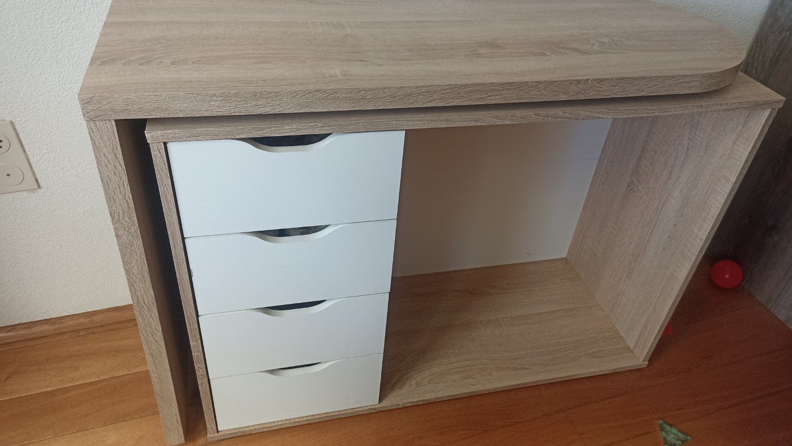 Compact en veelzijdig bureau met lades, Ophalen, Gebruikt, Spaanplaat of MDF, Hoekbureau