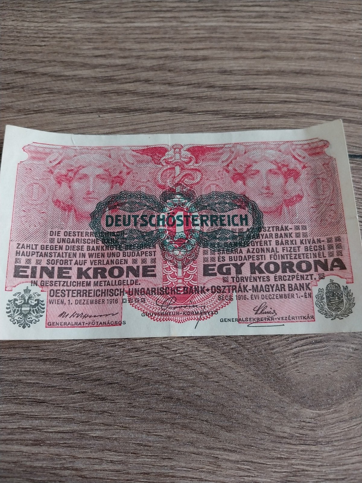 Oostenrijkse 1 Kroon bankbiljet uit 1916, Postzegels en Munten, Bankbiljetten | Europa | Eurobiljetten, Ophalen of Verzenden, Oostenrijk