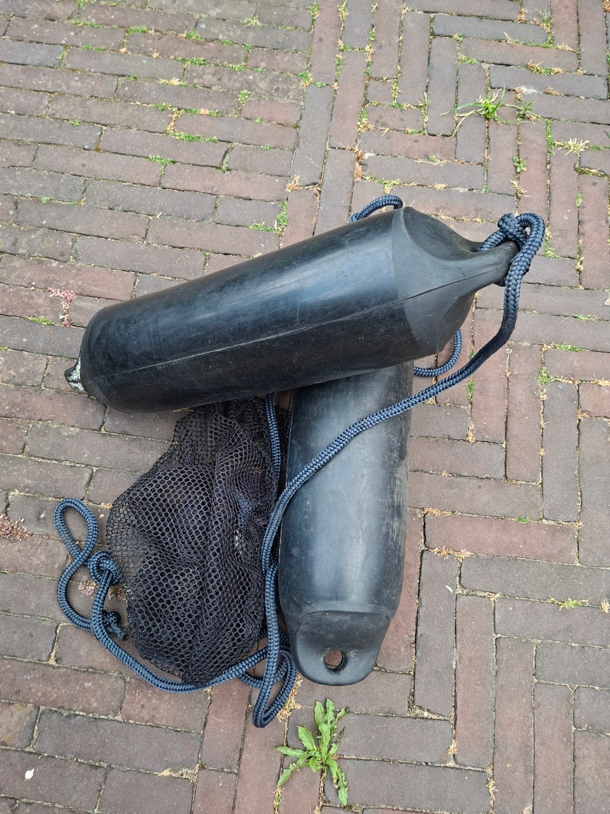 Stootwillen (fenders) 15x60 cm met lijnen en opbergzak, Ophalen of Verzenden, Gebruikt, Overige typen