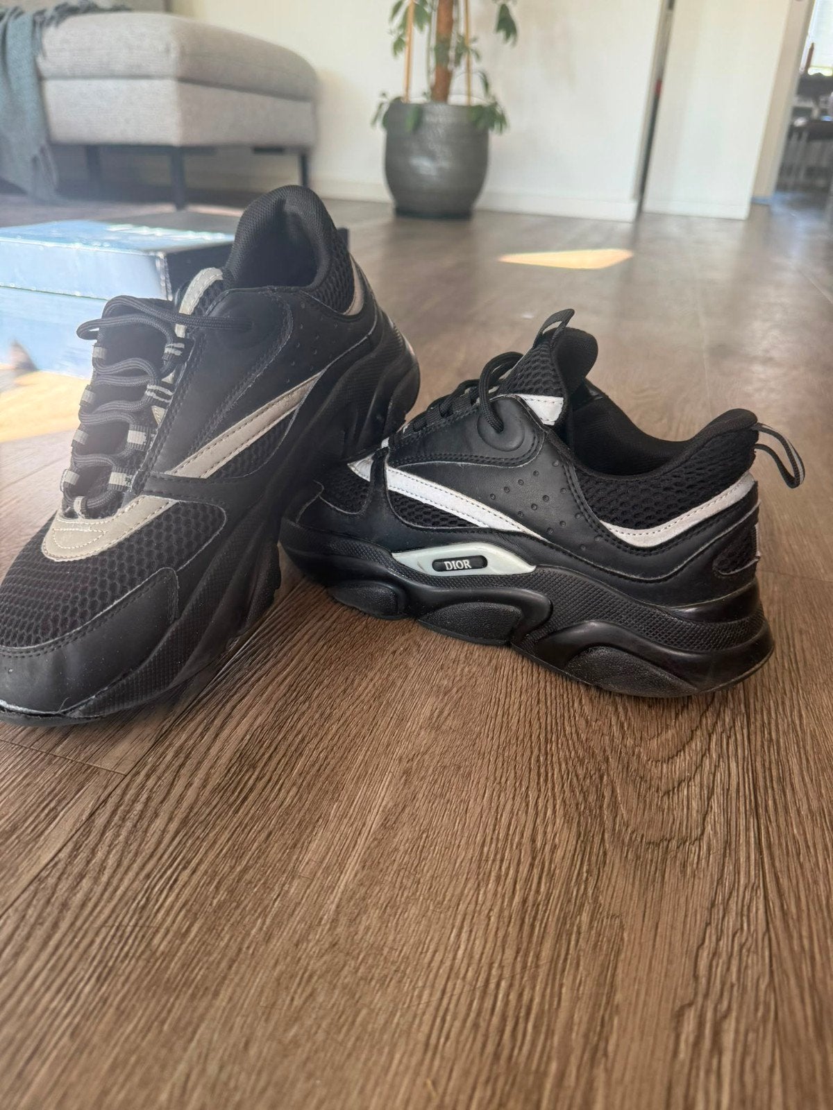 "Dior B22" Sneakers Zwart/Wit, Ophalen of Verzenden, Gedragen, Zwart