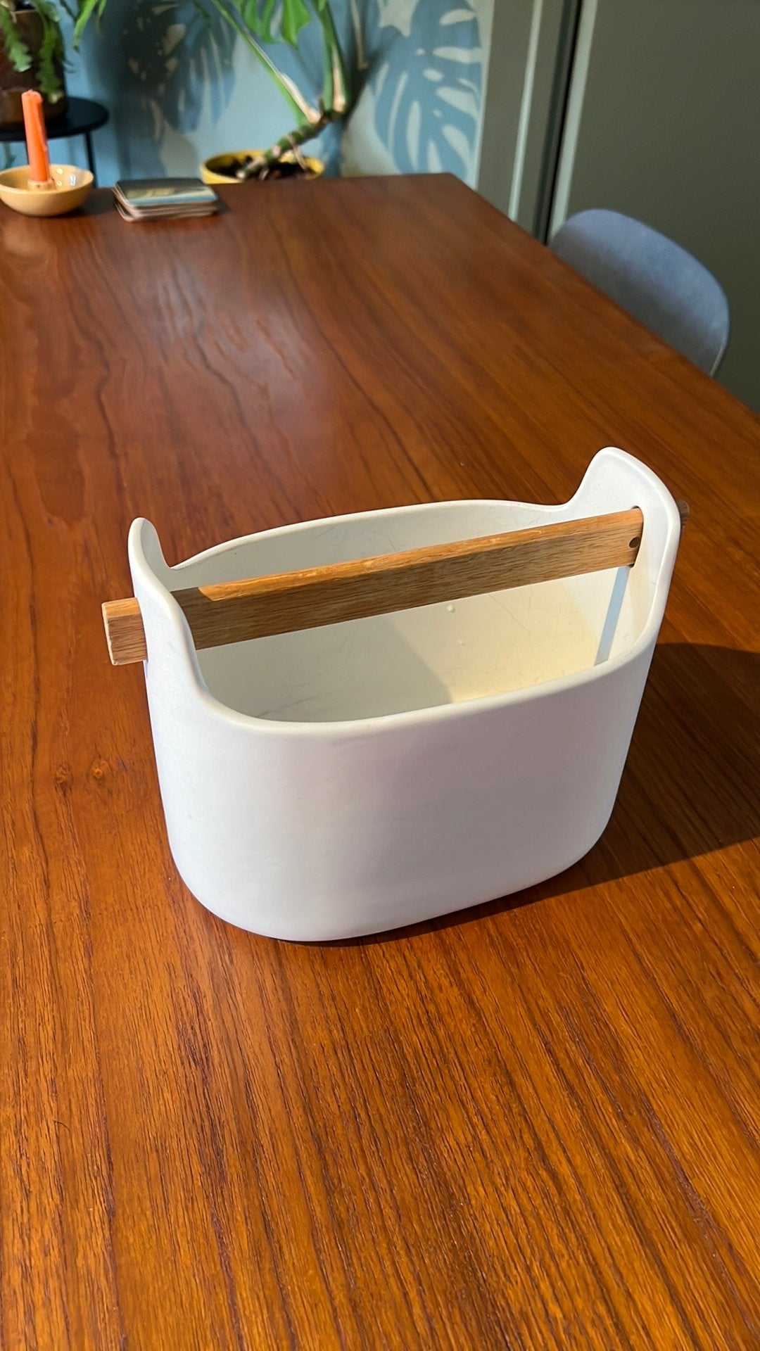 Eva Solo Toolbox Low Organizer – wit keramiek / eikenhout, Ophalen, Gebruikt, Pot, Bus of Blik, Steen/keramiek