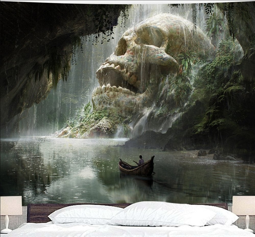 Doodskop Wandkleed 1 / 3D Muur Kleed Skull Skelet Schedel, Verzenden, Nieuw, Wandkleed