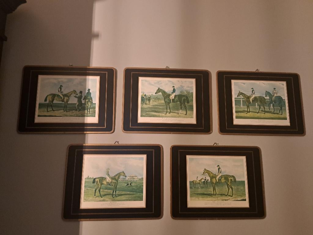 plaatjes met renpaarden5 st, Ophalen of Verzenden, Nieuw, Meerdere plaatjes